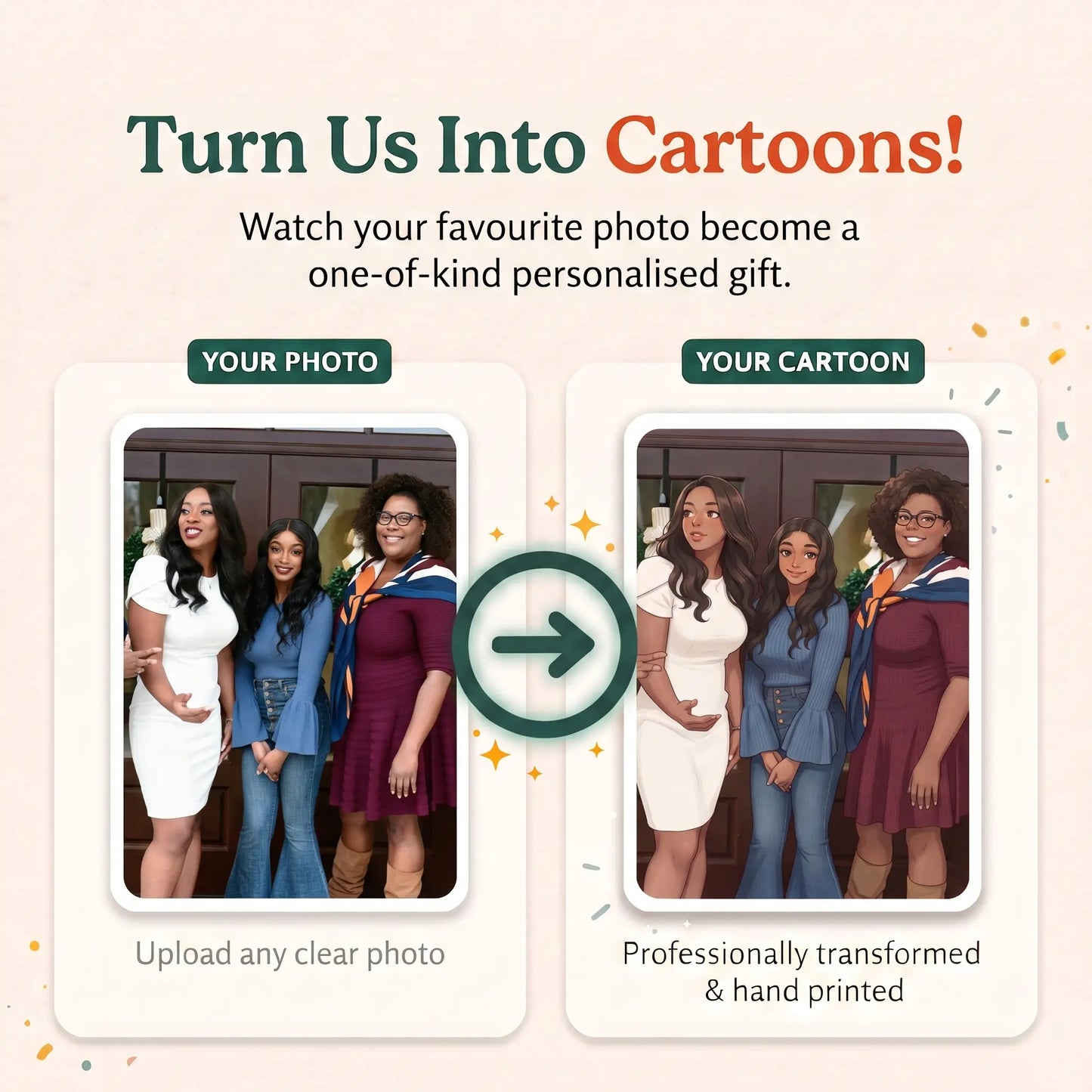 Turn Us Into Cartoons! | Personalised Photo to Cartoon Portrait Gift