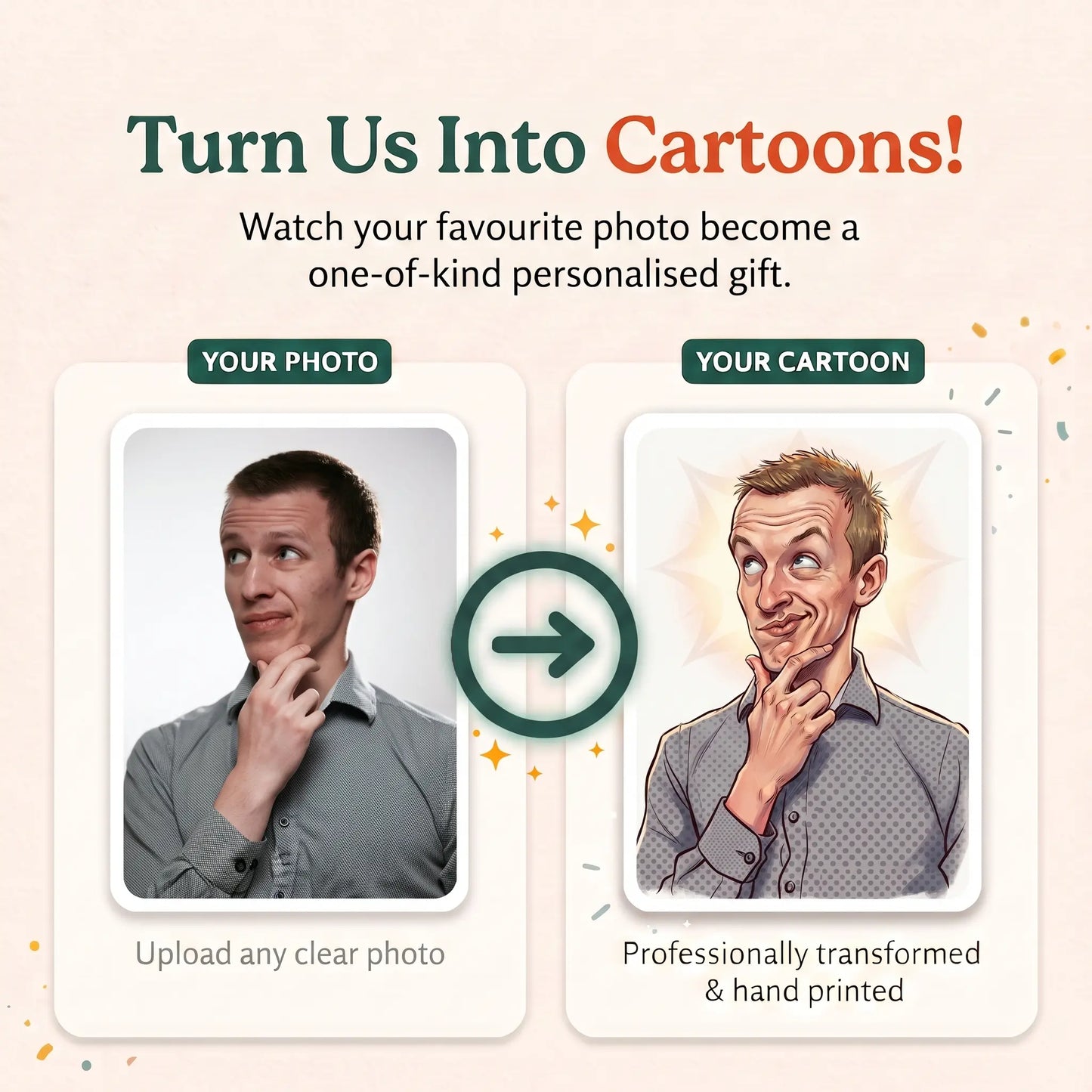 Turn Us Into Cartoons! | Personalised Photo to Cartoon Portrait Gift