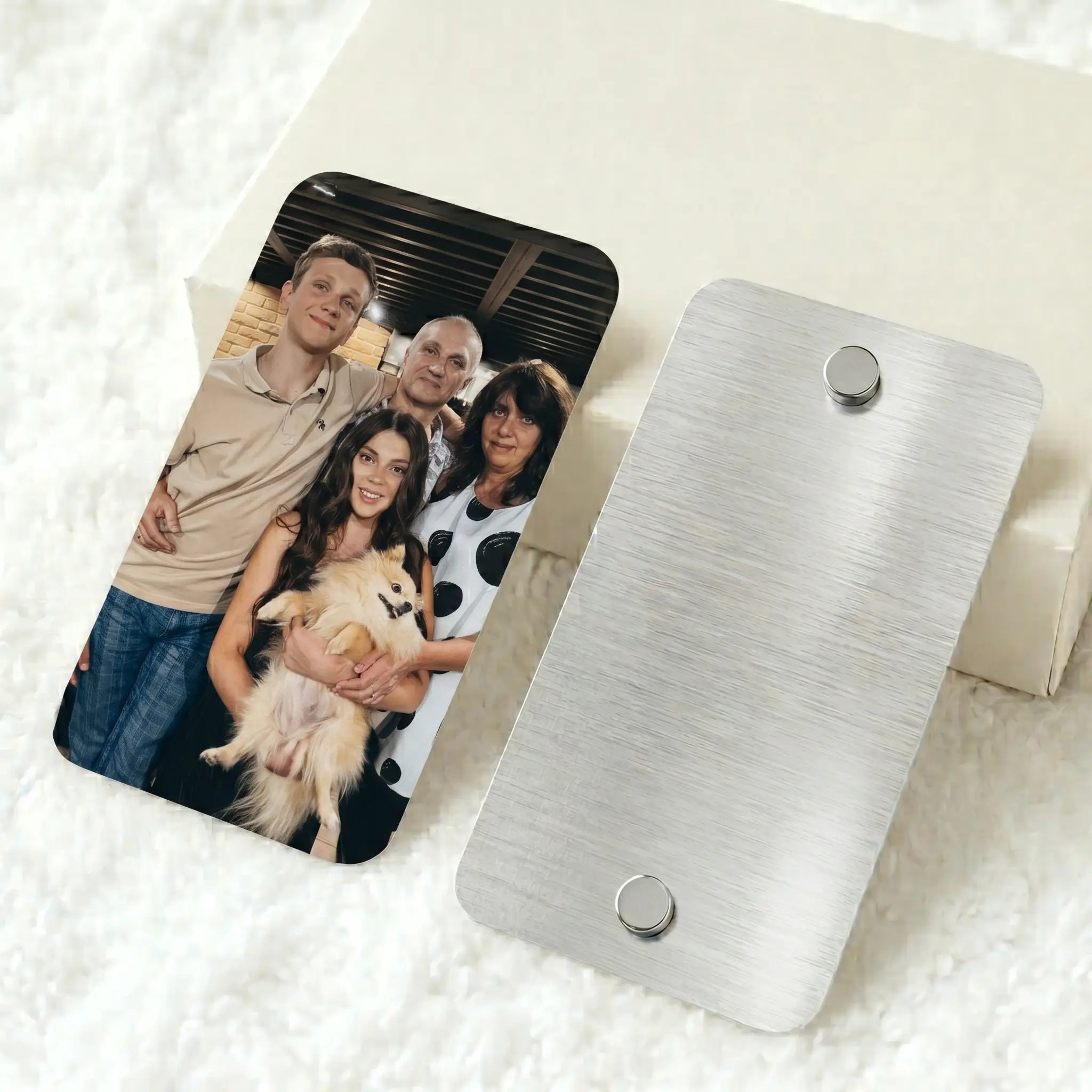 Personalised aluminium photo fridge magnet with premium edge-to-edge photo printing