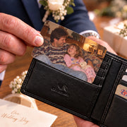 Personalised Father of the Bride Metal Wallet Photo Card