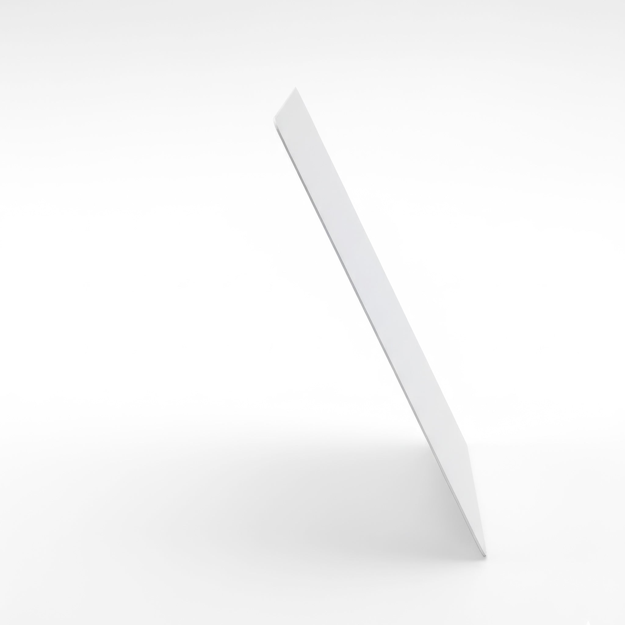 Slim metal wallet card side view showing premium aluminium thickness and smooth rounded edges of the personalised double sided photo card.